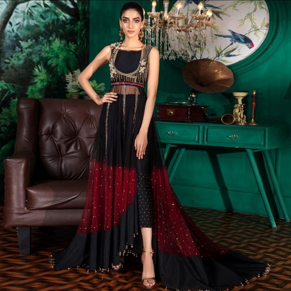 NEW indian pakistani designer dress zartash couture size M-L - Picture 1 of 14